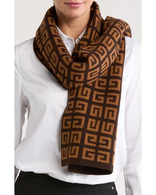 【関税＆送料込み】Givenchy Double Face Scarf Accessories Givenchy Monogram Double Face Wool Cashmere Scarf in Brown