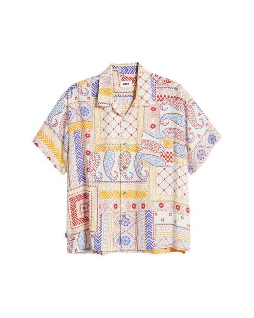 Obey Green Archie Short Sleeve Button-Up Shirt for men