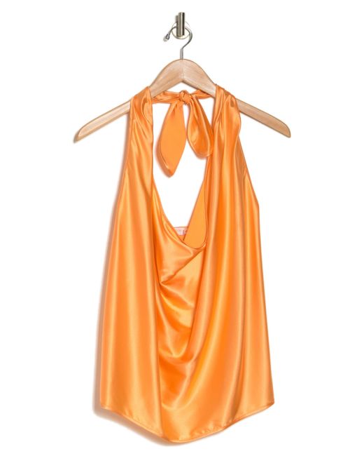 Ramy Brook Orange Convertible Stretch Silk Charmeuse Top