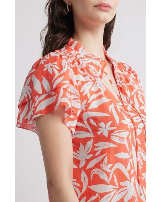 Caslon Red Ruffle Top