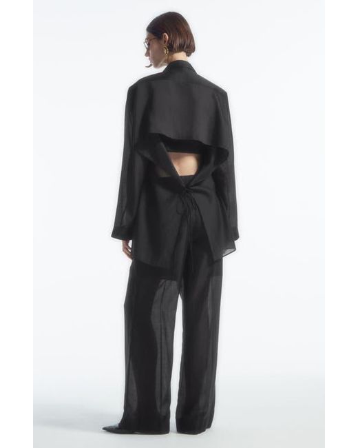 COS Drape Open Back Blazer in Black | Lyst