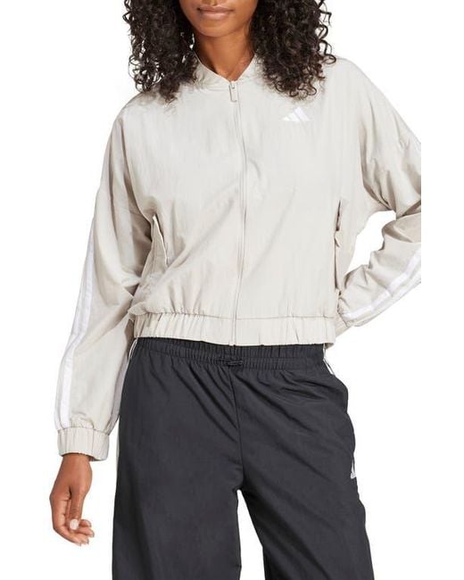 Adidas Gray Essentials 3-Stripes Lifestyle Bomber Jacket