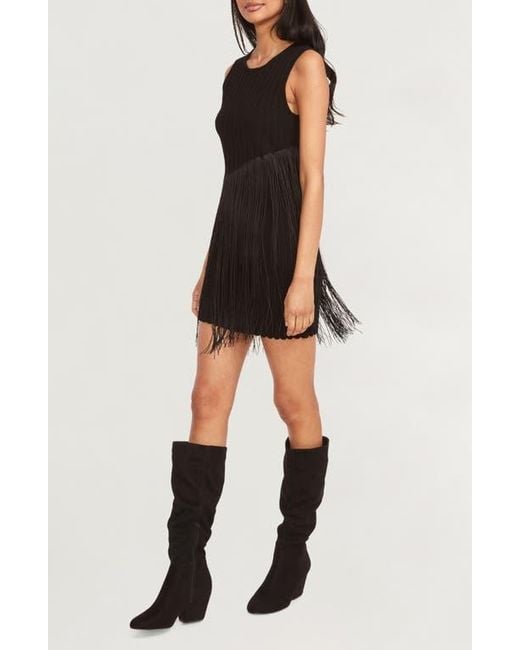 The Good Journey Black Fringe Minidress