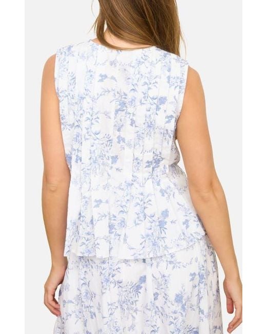 Blu Pepper Blue Pleated Top