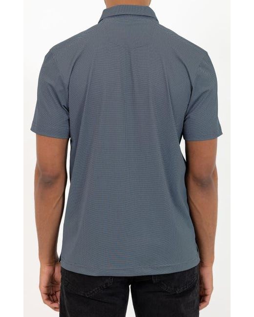 PINOPORTE Blue Short Sleeve Stretch Polo for men