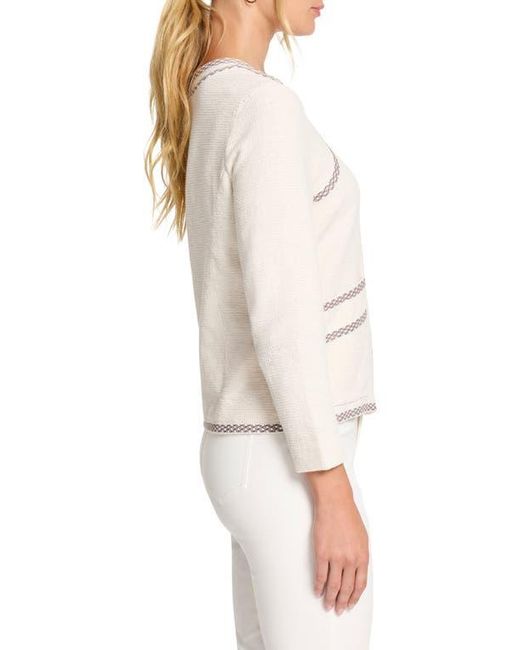 NIC+ZOE White Lined Up Knit Jacket