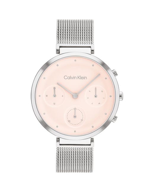 Calvin Klein Metallic Minimalistic T-Bar Mesh Bracelet Watch, 36.5Mm for men