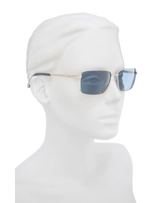 Guess Blue 59Mm Rectangular Sunglasses