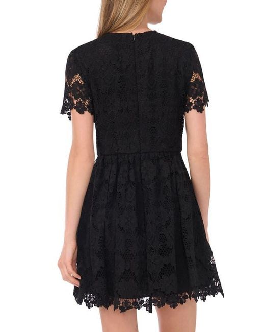 Ted Baker Black Simone Floral Lace Short Sleeve Minidress