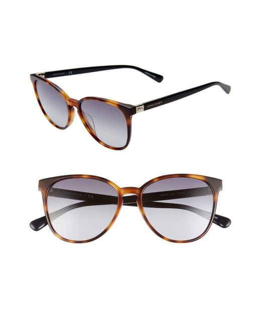 Longchamp Black Le Pliage 53mm Gradient Cat Eye Sunglasses