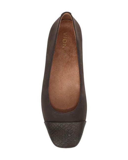 Vionic Brown Hollen Cap Toe Flat