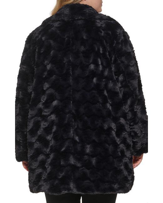 Kenneth Cole Black Faux Fur Coat