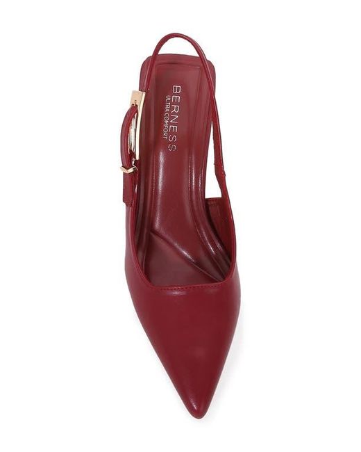 BERNESS Red Pointed Toe Slingback Pump