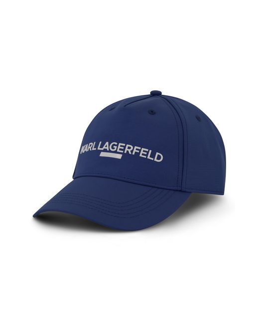 Karl Lagerfeld Blue Logo Ripstop Baseball Cap for men