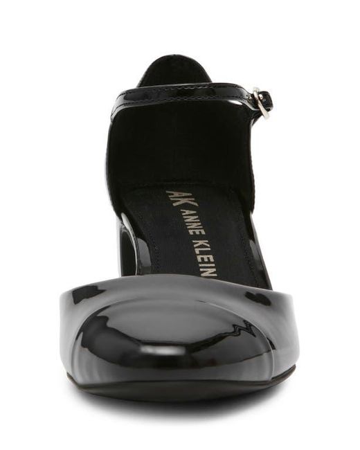 Anne Klein Black Picus Ankle Strap Pump