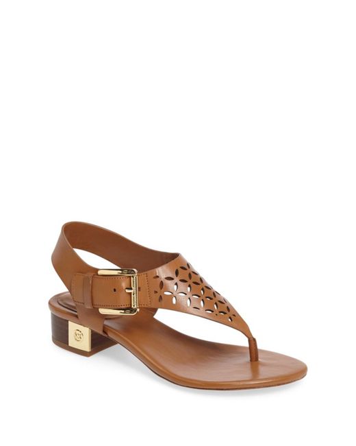 MICHAEL Michael Kors Brown London Block Heel Thong Sandal