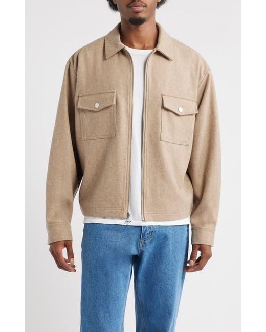 Saint Studio Blue Trapani Wool Blend Zip-Up Jacket for men