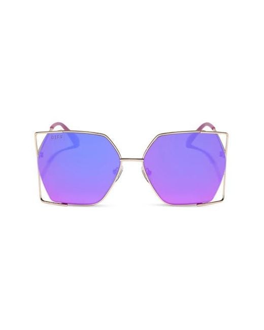 DIFF Purple 61Mm Dawn Geometric Sunglasses