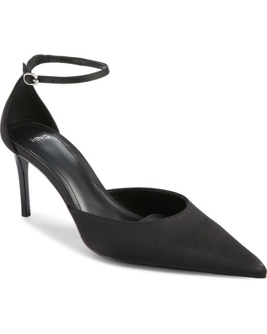 Mango Black Satin Court Pump