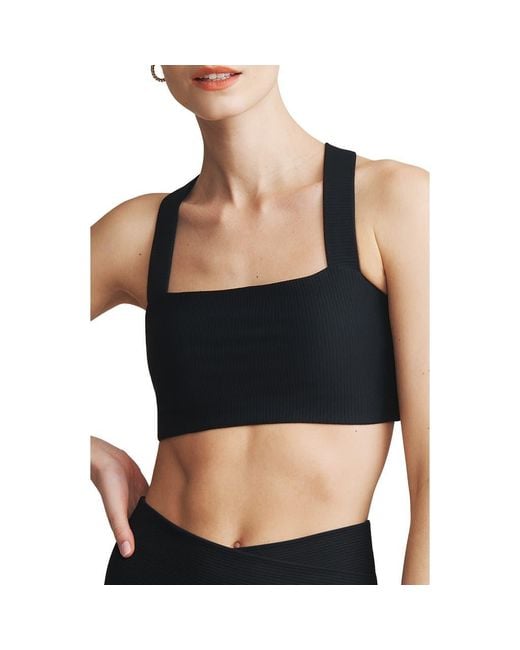 Rhone Black Ripple Sports Bra