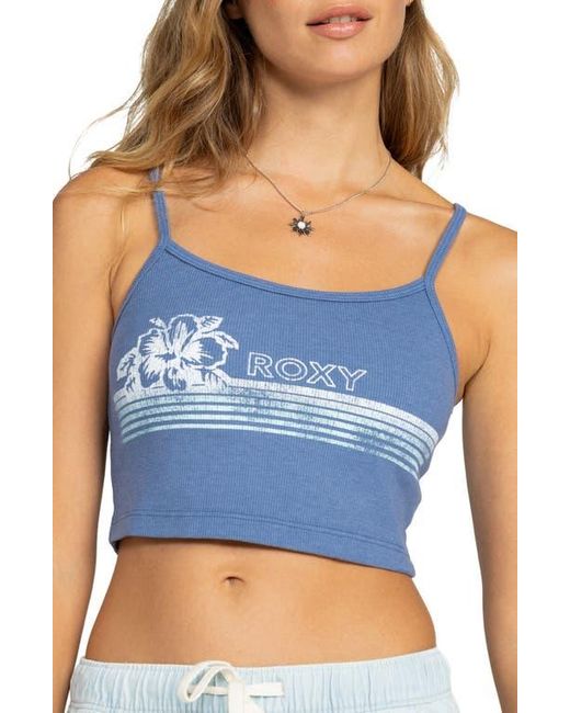 Roxy Blue Hibiscus Stripe Dive Tank