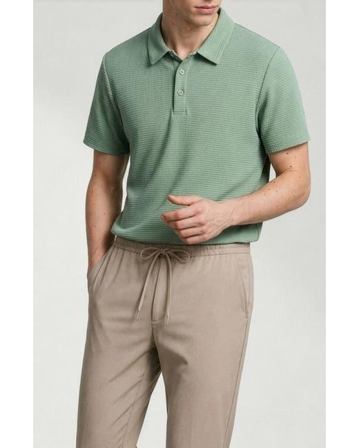Noize Green Jim Waffle Performance Polo for men