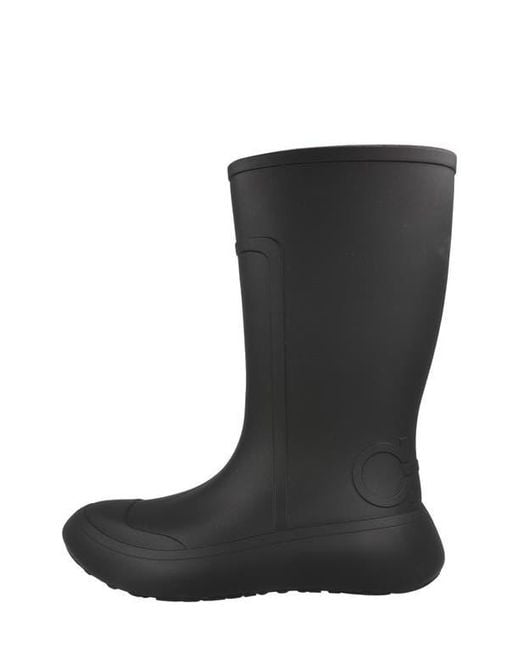 Ferragamo Black Rubber Rain Boot for men