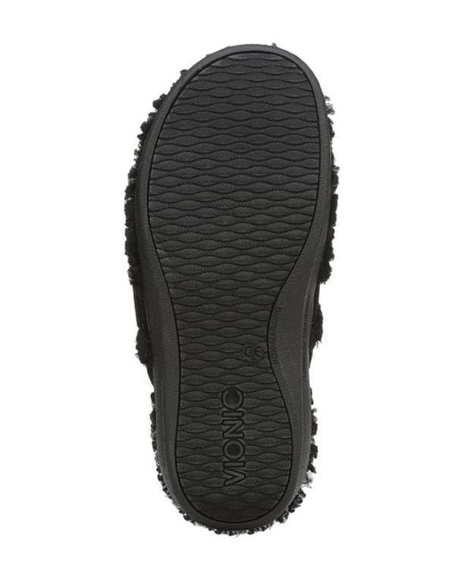 Vionic Black Izzy Faux Shearling Clog