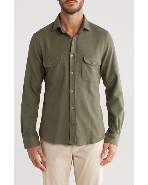 Reiss Green Burley Cotton Blend Button-up Shirt for men