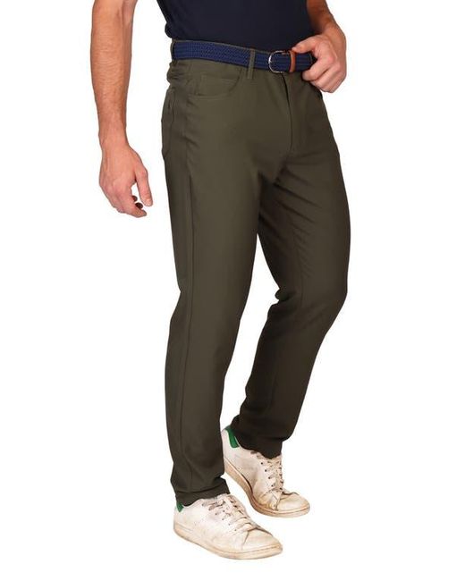 Tailorbyrd Green Five-Pocket Performance Pants for men