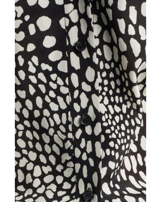 Rag & Bone Black Sade Printed Button-Up Shirt