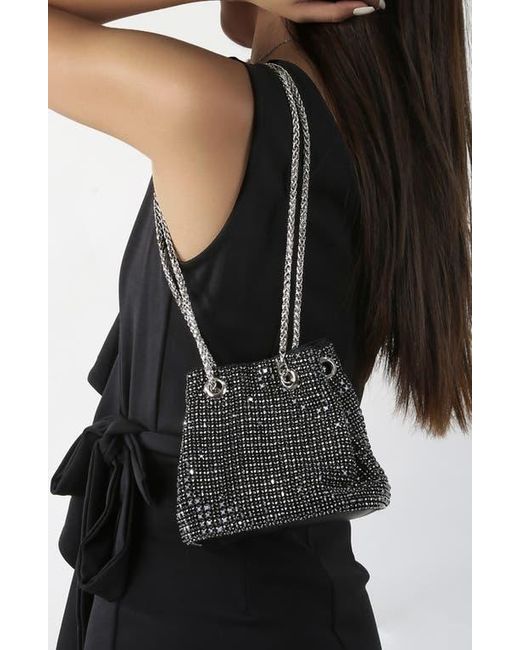 BERNESS Black Rhinestone Bucket Bag