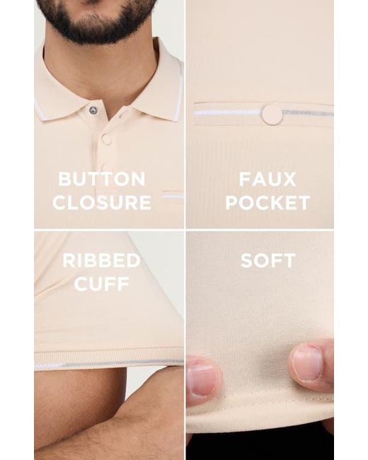 Xray Jeans White Jacquard Rib Collar Polo for men