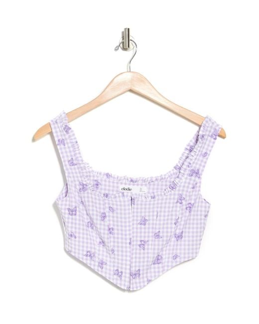 Elodie White Butterfly Gingham Corset Top