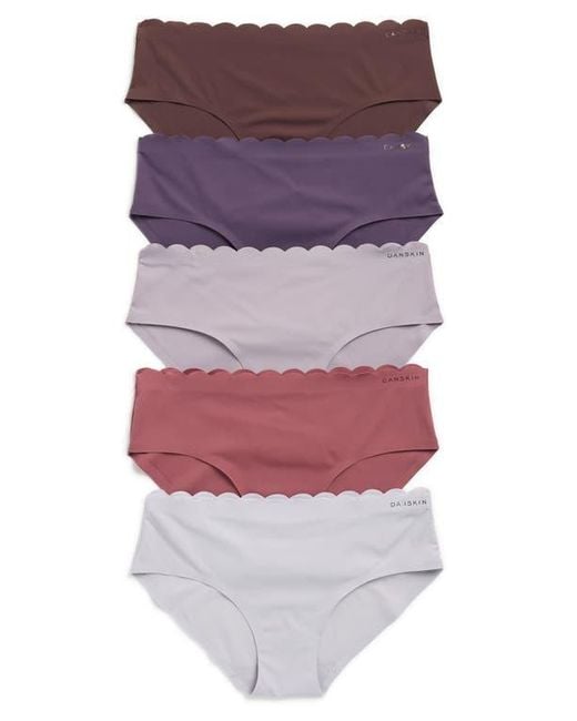Danskin Purple Assorted 5-Pack Scallop Hipster Briefs