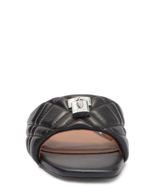 Kurt Geiger Black Brixton Quilted Slide Sandal