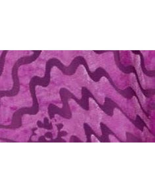 AFRM Purple Faye Long Sleeve Cutout Velvet Minidress