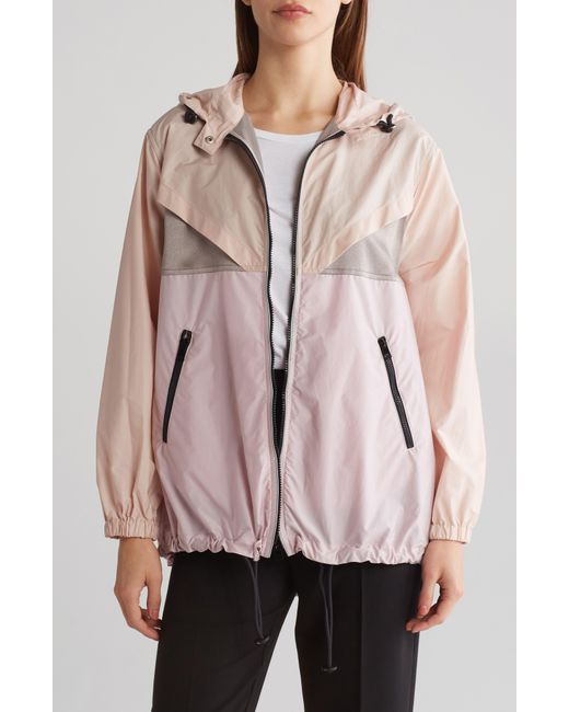 Valentino Pink Colorblock Cotton & Nylon Hooded Jacket