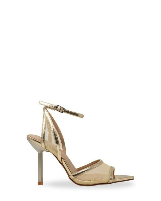 In Touch Footwear Metallic Mesh Ankle Strap Sandal
