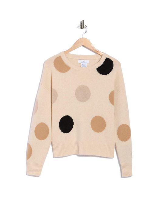 Magaschoni Natural Polka Dot Cashmere Sweater