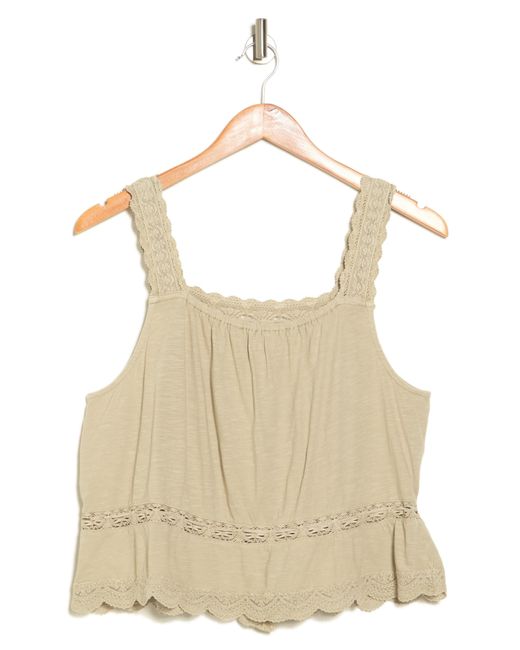 Lucky Brand Natural Lace Tie Waist Tank