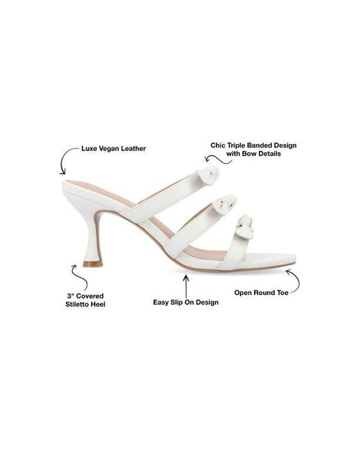 Journee Collection White Kristina Bow Strap Slide Sandal