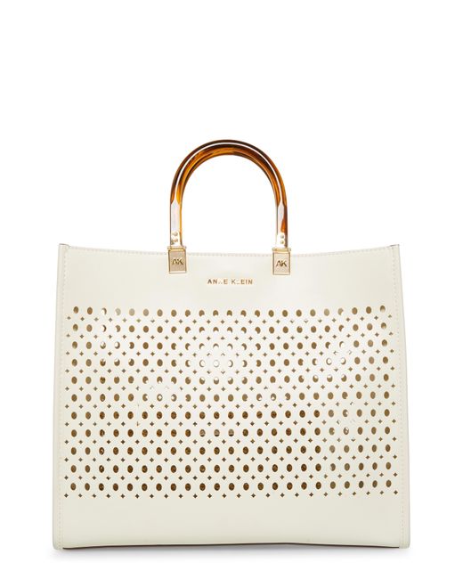 Anne Klein Natural Perforated Tote Bag
