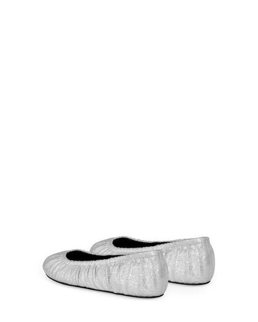 Rebecca Minkoff White Ruched Ballet Flat