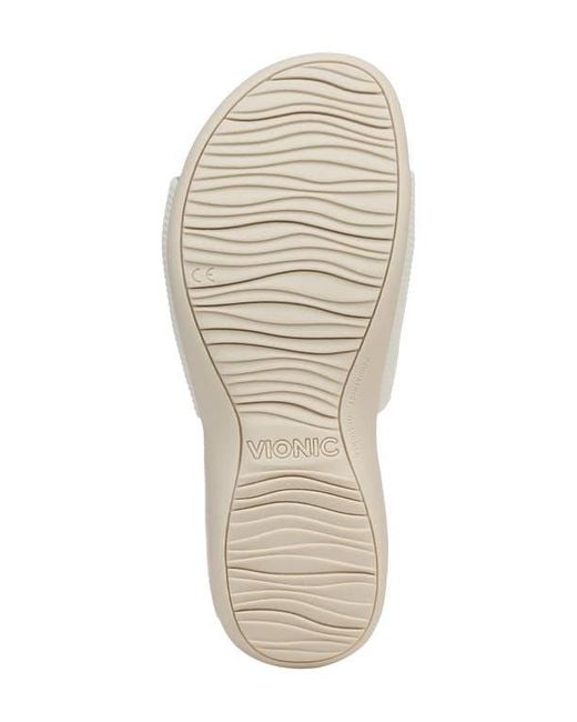 Vionic White Renie Knit Slide Sandal