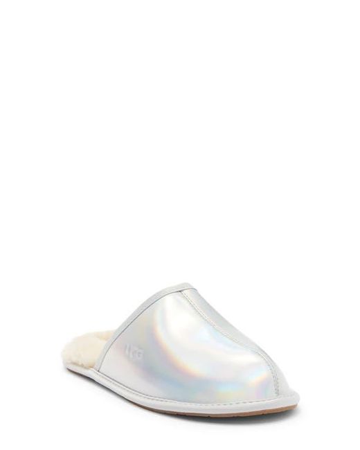 Ugg White Pearle Iridescent Scuff Slipper