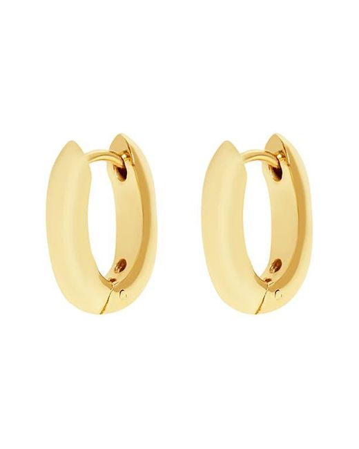Argento Vivo Sterling Silver Metallic Small Oval Huggie Hoop Earrings