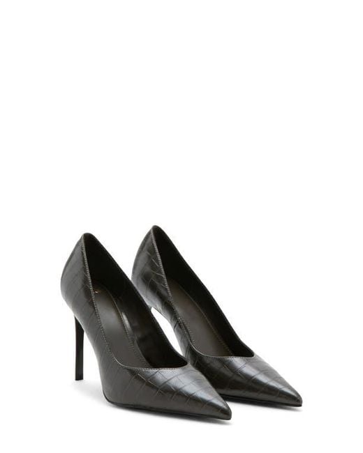 Mango Black Pointed Toe Pump