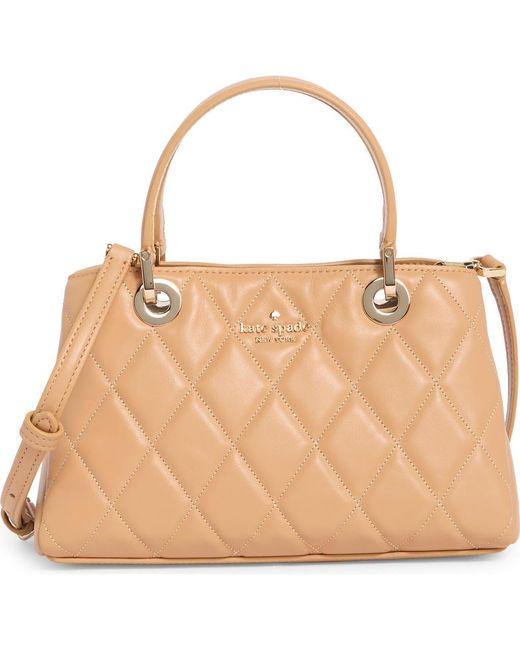 Kate Spade Natural Carey Small Quilted Sullivan Satchel Bag