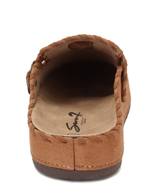 Seven7 Brown Stitched Mule